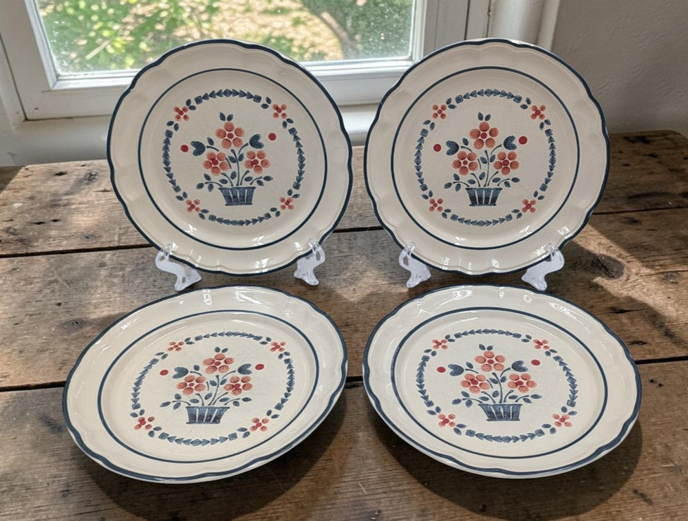 Hearthside Brambleberry Cumberland Stoneware Salad Plates 7 3/4" Set of 4